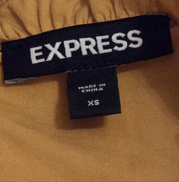 Express Mustard Puff Sleeve Blouse - Picture 3 of 3